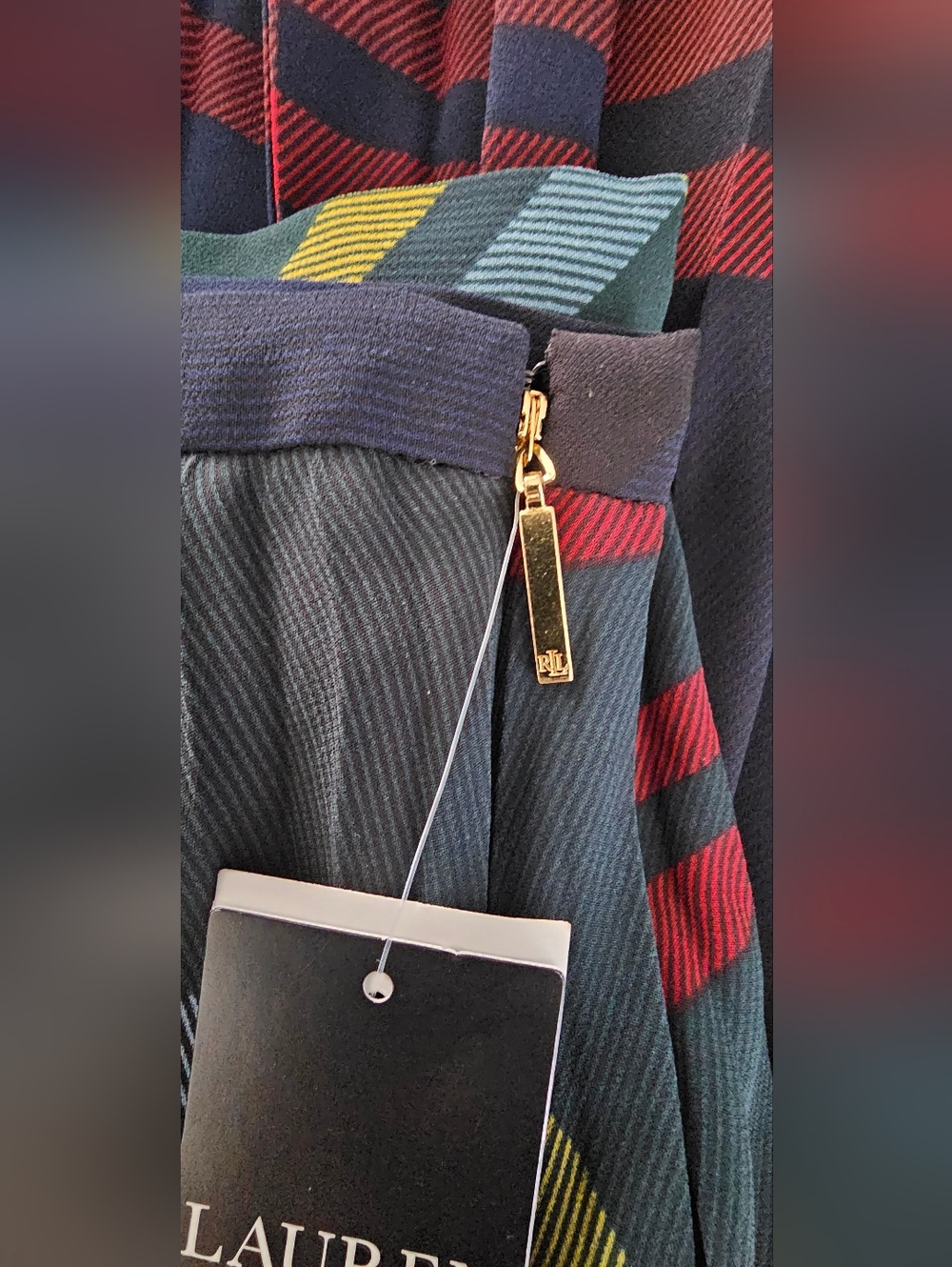 Ralph Lauren Pleated Plaid Midi Skirt - Picture 5 of 8